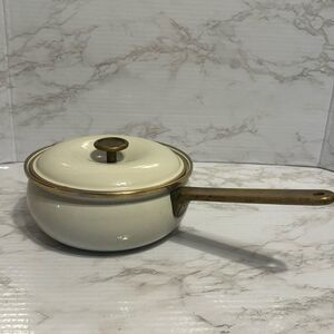 Vtg Sam Lebowitz Enamel Sauce Pan w/lid Enamel Pot by COPCO Made in Spain no 723